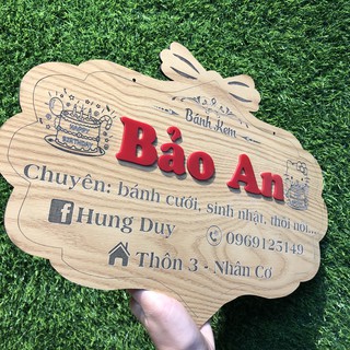 Bảng hiệu gỗ khắc theo yêu cầu_ Bảng treo shop bán online