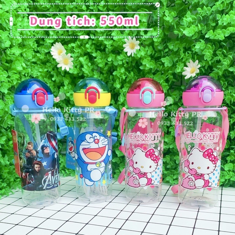 Bình nước có dây đeo HelloKitty - Doremon Doraemon