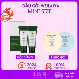 Bộ dầu gội gừng Weilaiya giảm rụng kích mọc tóc, Mini size (gội 20ml + xả 20ml)