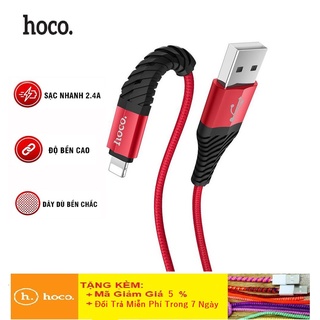 Cáp Sạc Iphone Sạc Nhanh + Chống Gãy  Dây Sạc Iphone Chính Hãng Hoco X38  Iphone Samsung 5V-2.4A Dài 1M - BH 12 Tháng