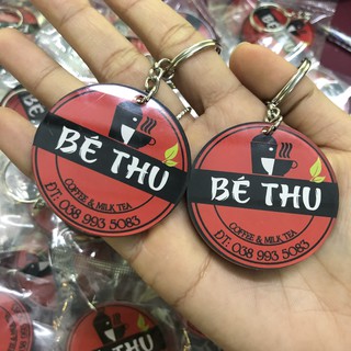 Móc khóa mika in thương hiệu và logo theo yêu cầu
