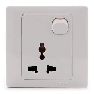 Ổ cắm 3 chấu đa tiêu chuẩn vuông kèm công tắc cho ổ cắm Simon Series 50 51089B