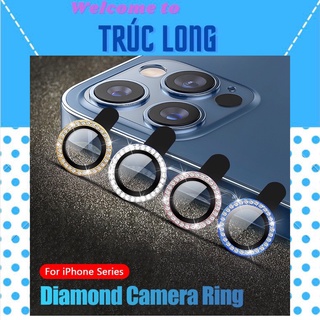 Dán bảo vệ mắt Camera đính đá 6 màu titan cầu vòng iPhone 11  12  13  MINI / PRO / MAX