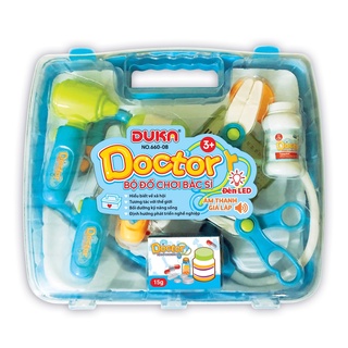 Duka Đồ Chơi Bác Sĩ - Màu Xanh Có Đèn Báo (Quai Xách Vuông) 660-08