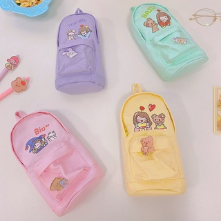 Bóp bút canvas balo girl Ulzzang + huy hiệu