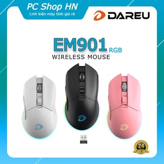Chuột không dây Gaming DAREU EM901 RGB - BLACK (BRAVO ATG4090 sensor)
