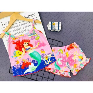 Bộ hai dây bánh bèo thun lạnh in 3D siêu xinh đẹp cho bé gái size đại từ 10 đến 22kg - Bộ quần áo trẻ em