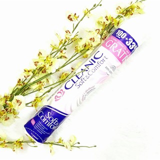 Bông tẩy trang Cleanic Soft &amp; Comfort 100% Cotton Pads 133 miếng.