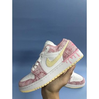 (surucara)Giày Jordan low one hồng kem chảy bản sc
