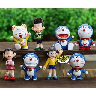 Mô hình Doraemon - Trọn bộ 8 Mô hình: Nobita Suneo Shizuka Doraemon Dorami - Xeko Xuka Doremon Doremi - Cao 5~8cm