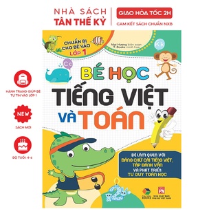 Sách - Bé học tiếng việt và toán chuẩn bị vào lớp 1 cho trẻ làm quen bảng chữ cái và tư duy toán học