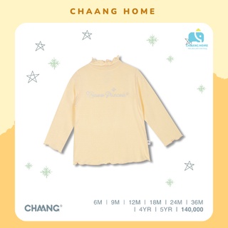 Áo giữ nhiệt cao cổ cho bé, cổ 3 phân cho bé gái vàng Chaang snow