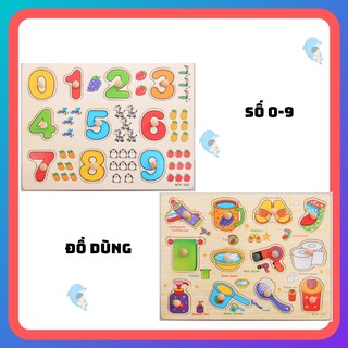 Bảng Núm Gỗ Giúp Bé Học Chữ Cái, Số, Hình Khối, Động Vật, Rau Củ, Trái Cây, Phương tiện Giao Thông, Đồ Dùng