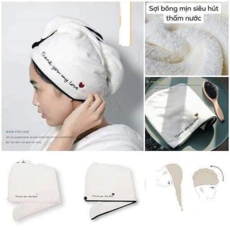 khăn quấn khô tóc