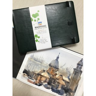 (giá sỉ) lẻ 20 tờ Giấy vẽ màu nước BAOHONG 50% Cotton vân hot 200gsm , vẽ màu nước ,acrylic ,chì ,gouache, màu bột