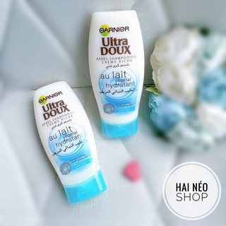 [ĐỌC KỸ MÔ TẢ] Dầu xả organic cho phục hồi sức khỏe mái tóc hư tổn Garnier Ultra Doux Lait-Vegetal (Pháp)