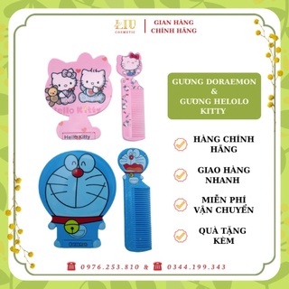 GƯƠNG KÈM LƯỢC ĐOREMON &amp; HELLO KITTY BỎ TÚI