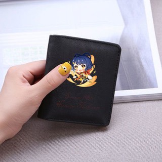 Ví ngắn đen cầm tay in hình NHÂN VẬT GENSHIN IMPACT đựng vật dụng nhỏ anime chibi game M1