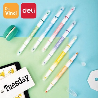 [ DaVinci ] Deli Bộ 6 Bút dạ quang đánh dấu ghi chú hai đầu bút