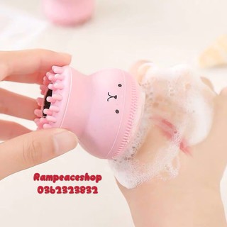 Cọ Rửa Mặt Bạch Tuộc Silicon Kèm Đầu Massage