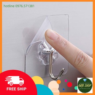 (GIÁ SỈ) Móc dán dính tường siêu chịu lực trong suốt cho gia đình
