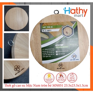 Thớt gỗ cao su tự nhiên Mộc Nam tròn bé MN051 23.5x23.5x1.5cm