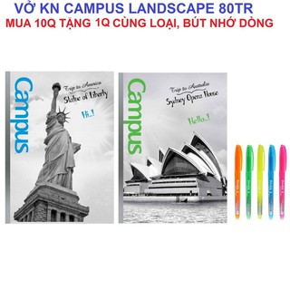 [GIAO HOẢ TỐC] Vở KN Campus Landscape 80 trang - Mua 10 tặng 1, bút nhớ dòng