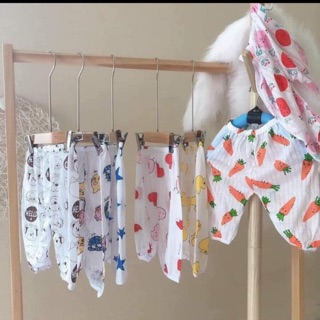 Quần dài cotton giấy xinh yêu cho bé trai và bé gái