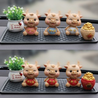 Tượng Trâu Vàng Tân Sửu - Đầu lò xo lắc lư - Món quà Tài Lộc cho năm mới