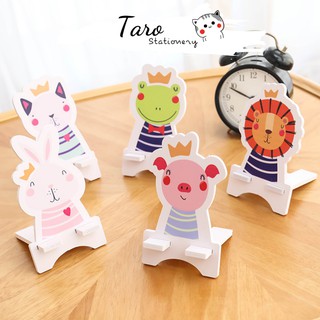 Giá đỡ điện thoại để bàn bằng gỗ thiết kế hoạt hình xinh xắn tiện lợi Taro Stationery