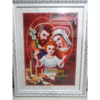 Tranh Đính Đá GIA ĐÌNH THÁNH GIA (ĐÁ ABC CAO CẤP). Kích Thước: 60cm x 45cm