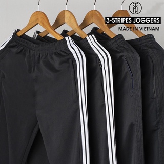 Quần thể thao nam nữ unisex 3 Sọc - Quần nam nữ Thu Đông chất dày co giãn ống suông mặc nhà mặc thể dục