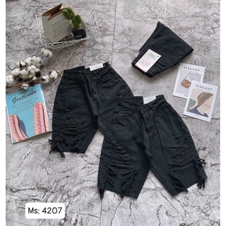 Quần ngố jean nữ rách màu đen size đại hàng VNXK MS4207 thời trang bigsize 2Kjean
