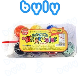 Vỉ 8 màu nước Poster 𝑻𝒉𝒊𝒆̂𝒏 𝑳𝒐𝒏𝒈 Colokit Waco-C06 - kèm 1 cọ vẽ, sản phẩm chất lượng cao