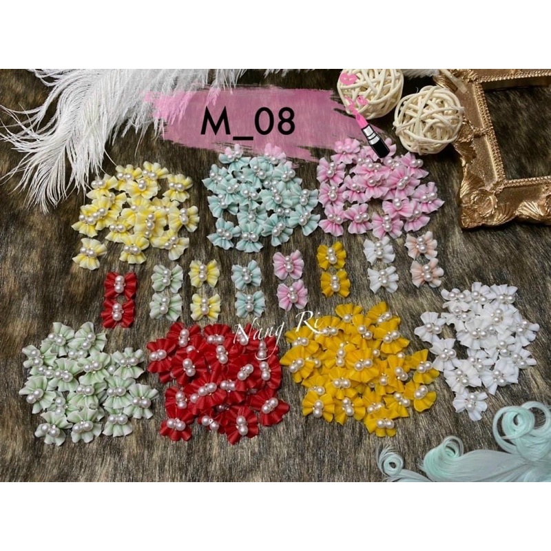 nơ bột - trang trí móng