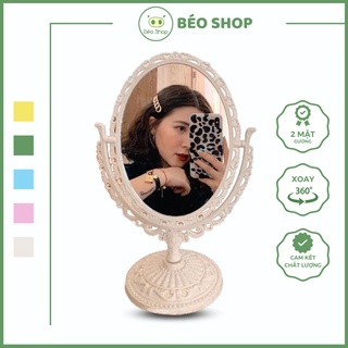 Gương để bàn cổ điển hình bầu dục phong cách Châu Âu