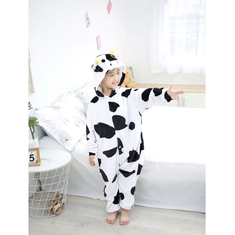 Bộ Đồ Thú Bò Sữa Trẻ Em