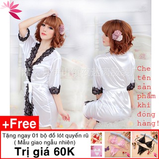 Váy , áo choàng ngủ ren lụa cao cấp tặng bộ đồ lót 60k - AN16