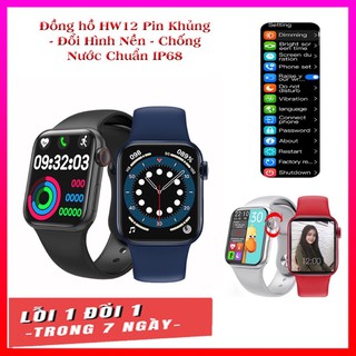 Đồng hồ thông minh thế hệ mới HW12 phiên bản nâng cấp, Nghe gọi, nhận thông báo, theo dõi sức khoẻ + Thay màn hình