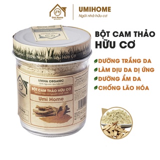 Bột Cam Thảo đắp mặt nạ hữu cơ UMIHOME nguyên chất 135g -Dưỡng trắng hồng da, sáng mịn da. tẩy tế bào da chết