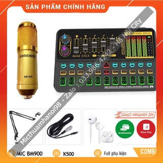 Trọn Bộ Sound Card K500 Mic BM900 . Chuyên Dùng Livestream , Thu Âm , Giả Giọng , Kèm Autotune , Dễ Dàng Sử Dụng