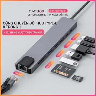 Hub Type C &amp; Hub USB 3.0 - Cổng chuyển đổi HUB USB Type-C to HDMI, USB 3.0, SD, TF, RJ45, PD Type-C cho Laptop Macbook