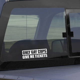 Decal Dán Trang Trí Xe Hơi In Chữ "Only Gay Cops" 14.8cm X 5cm