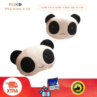 Cặp gối tựa đầu xe hơi, ô tô hình gấu trúc siêu dễ thương
