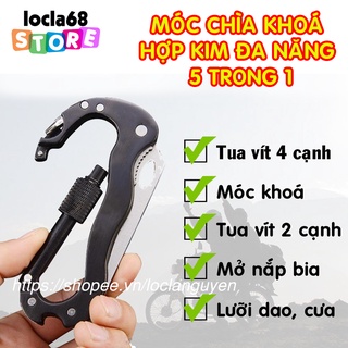 Móc Khóa Hợp Kim Đa Năng Bỏ Túi 5in1,Tô Vít Inox Chính Hãng Nhỏ Gọn, Tiện Lợi Cho Việc đi Dã Ngoại