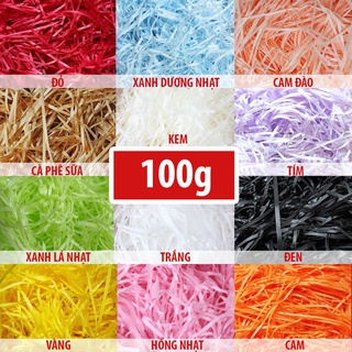 [ Đầy đủ màu hot] 100g Giấy Rơm Giấy Vụn Cắt Sợi Lót Hộp Quà Tặng