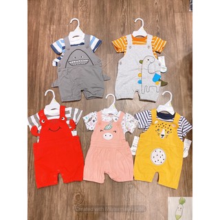 [Mua để nhận quà+ Xả kho] Set yếm + áo phông cho bé nhiều hình xinh xắn, đáng yêu hàng dư xịn