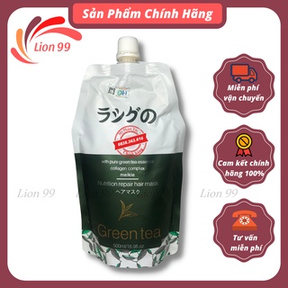 Ủ tóc meiki trà xanh hấp phục hồi meiki giảm gãy rụng hư tổn trẻ ngọn 500ml