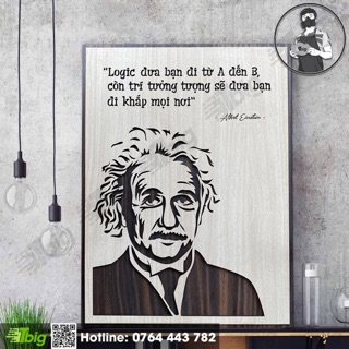 Tranh tạo động lực Gỗ "Albert Einstein" sáng tạo đột phá TBIG044