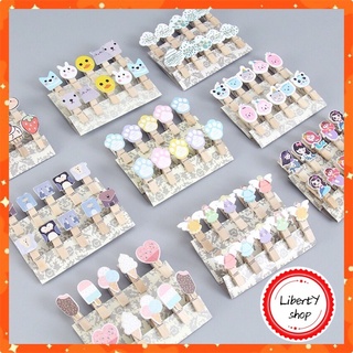 Set 10 Kẹp Ảnh Treo Tường Bằng Gỗ Nhiều Hình Cute Đáng Yêu (Kèm Dây)